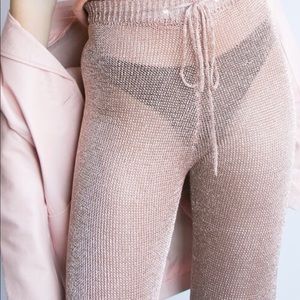 Bikini Bottom Cover-Up in Metallic Rose Gold